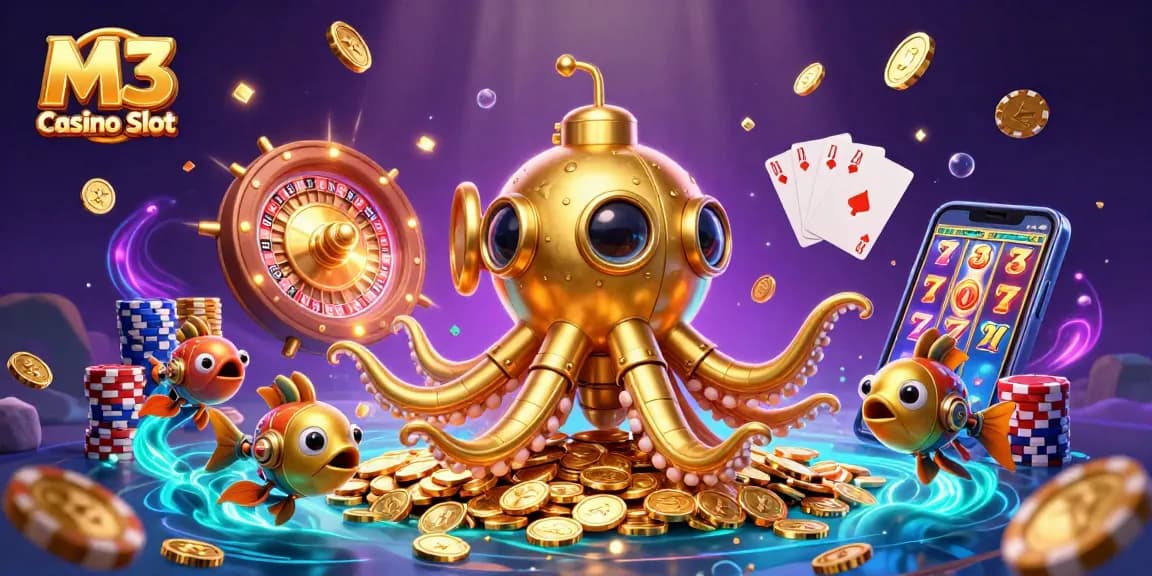 Engage with M3 Casino Slot as the golden kraken submarine surges through wealth and excitement.