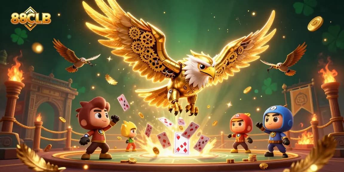Experience thrilling gameplay at 88CLB with a dynamic 3D casino illustration.