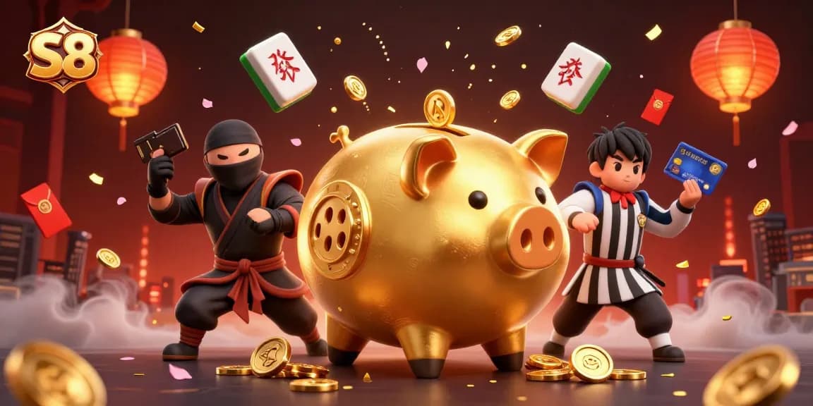 S8 unleashes gaming excitement with a vibrant 3D piggy bank and dynamic characters