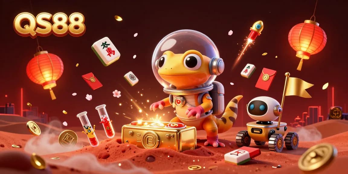 Experience the excitement of QS88's vibrant casino through a 3D Martian gecko adventure!