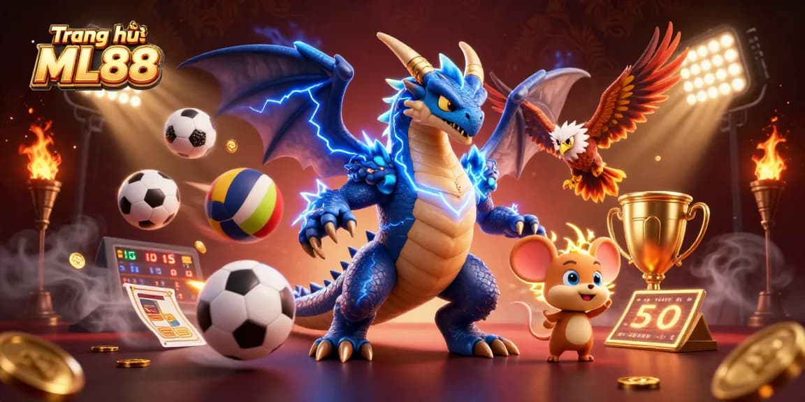 Engage with the thrilling world of Trang chủ ML88 featuring dynamic sports betting elements and vibrant characters.