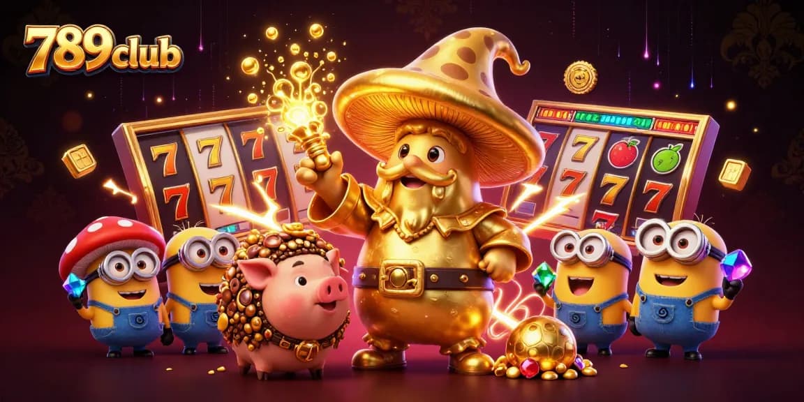Experience the thrill of winning at 789club with magical casino elements and vibrant characters.