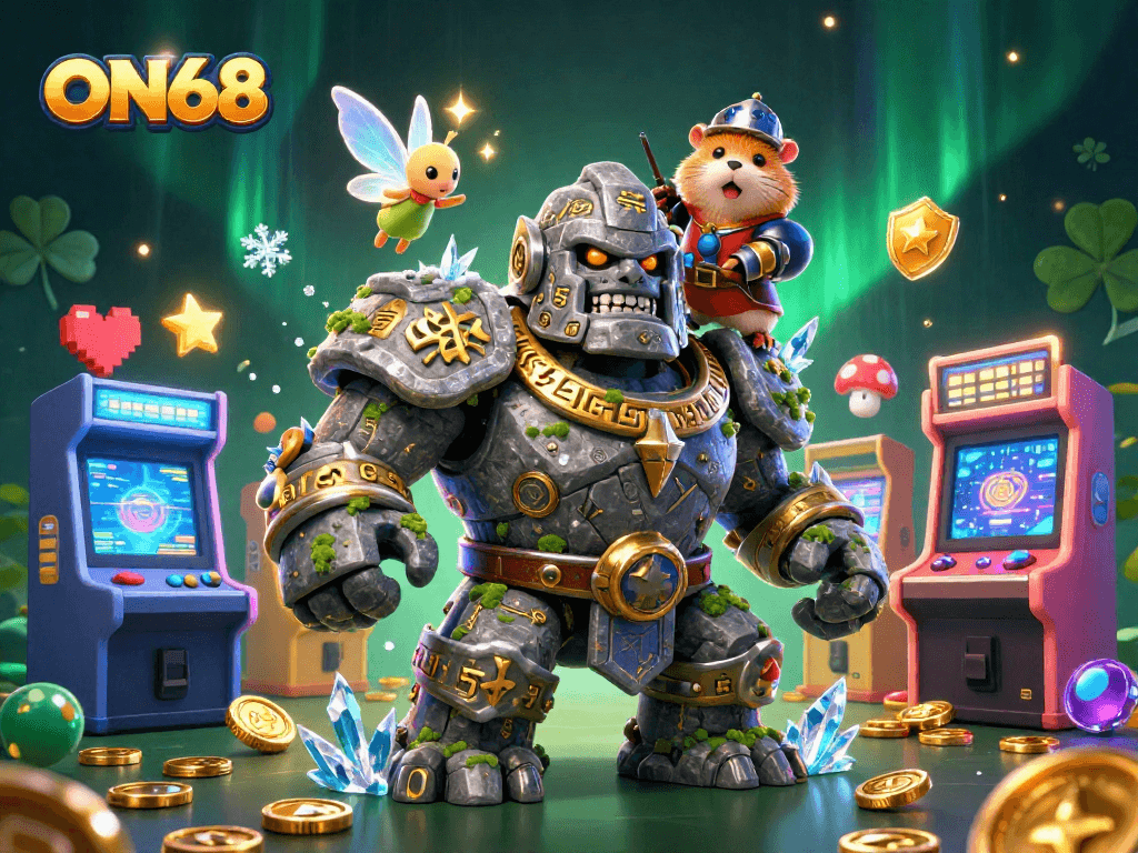 Experience ON68's vibrant casino adventure with magical characters and dynamic gaming elements.