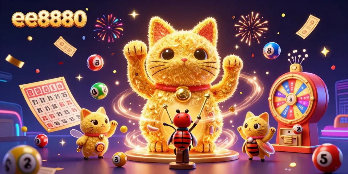Win big with ee8880 in this vibrant casino-inspired illustration showcasing excitement and luck!