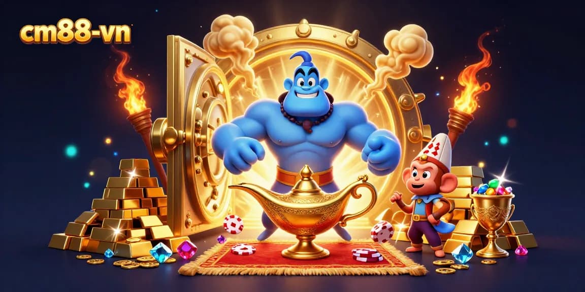 Experience the excitement of cm88-vn with a vibrant casino scene featuring animated characters and rich rewards.