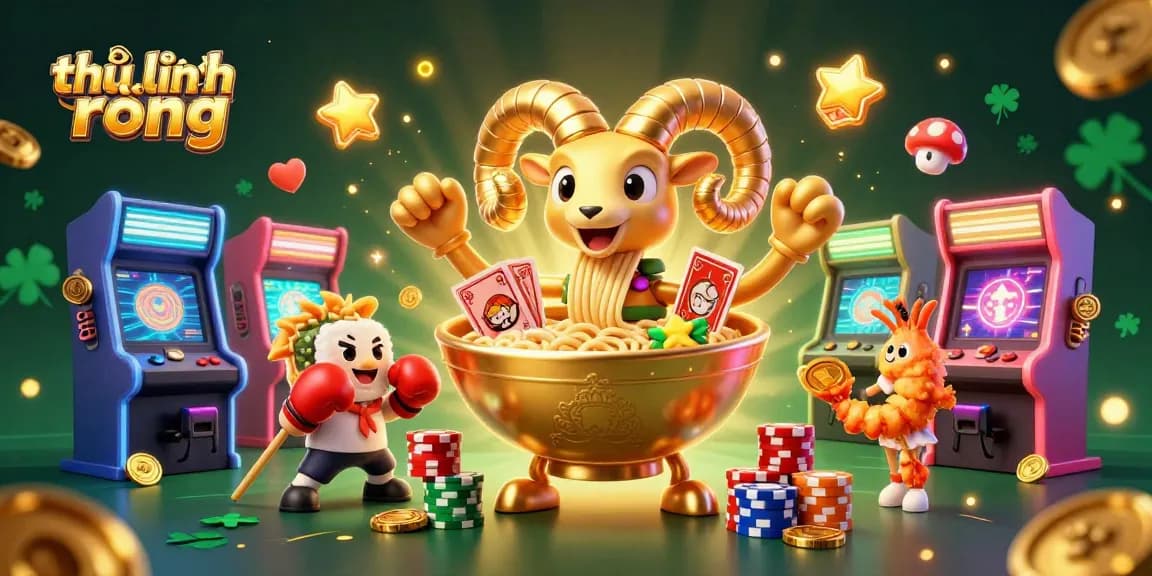 Engage in gambling excitement with thủ lĩnh rồng as the golden ramen bowl character sparkles dynamically.