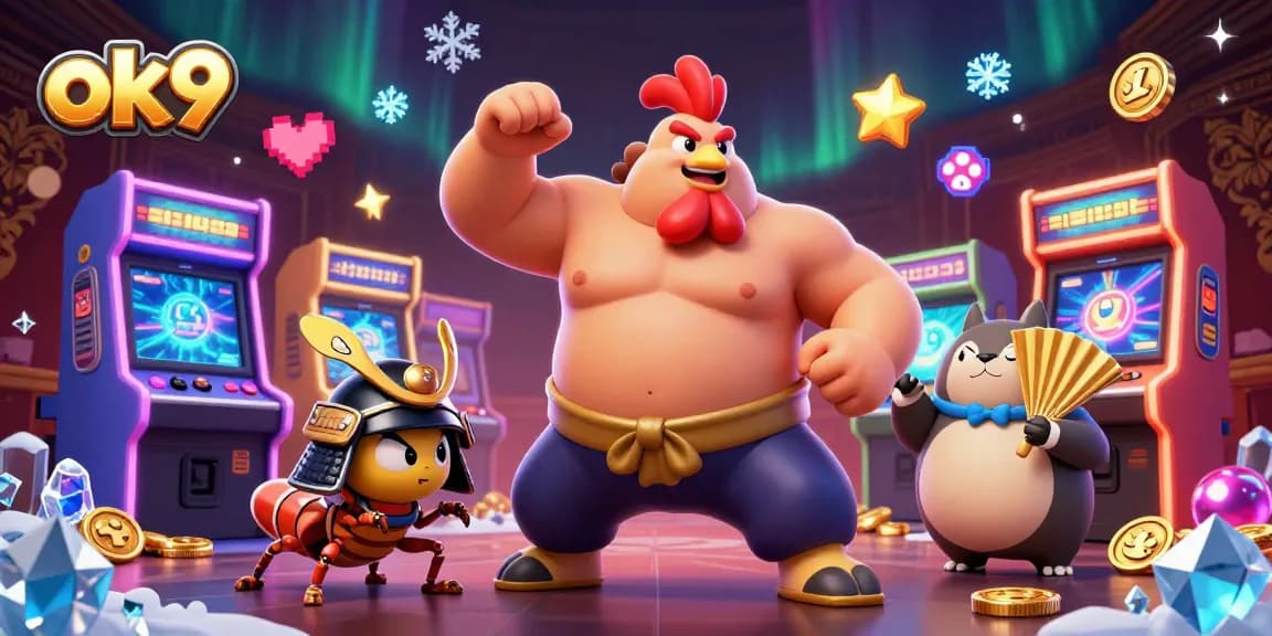 Engage in thrilling gameplay with the ok9 online casino featuring vibrant characters and arcade elements.