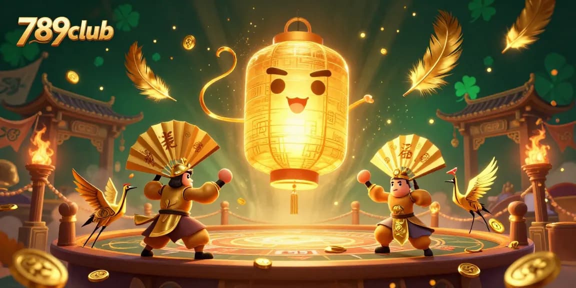 Engage with the vibrant 789club casino scene featuring luck symbols and golden gaming elements.