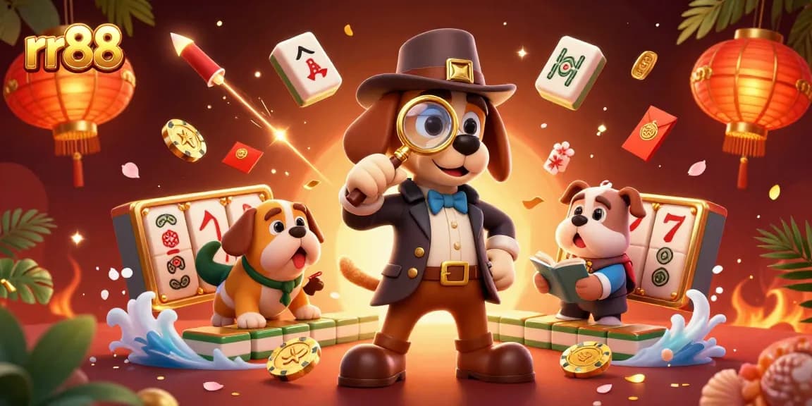 Experience thrilling casino action at rr88 with a cartoon detective and treasures in vibrant 3D.