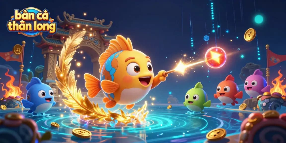 Join the excitement of bắn cá thần long as players shoot colorful underwater targets in a vibrant casino scene.