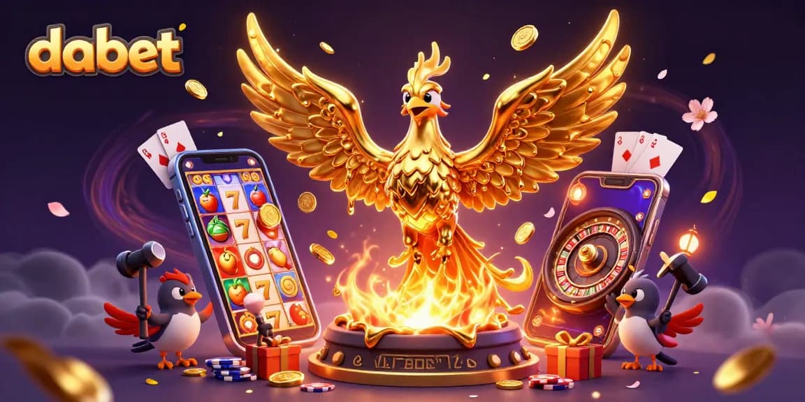 dabet brings the thrill of slots to life, featuring a molten phoenix and engaging gaming elements.