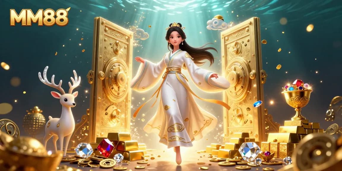 Experience the thrill of MM88 as stunning characters immerse in a vibrant casino scene.