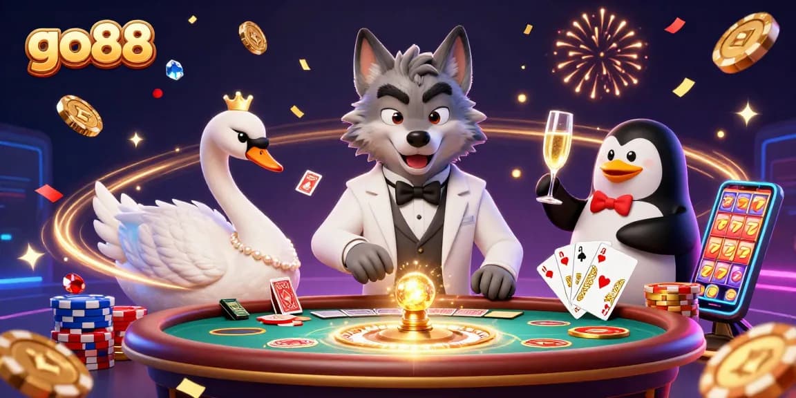 Experience thrilling action at go88 with 3D cartoon casino characters in a vibrant gaming environment.