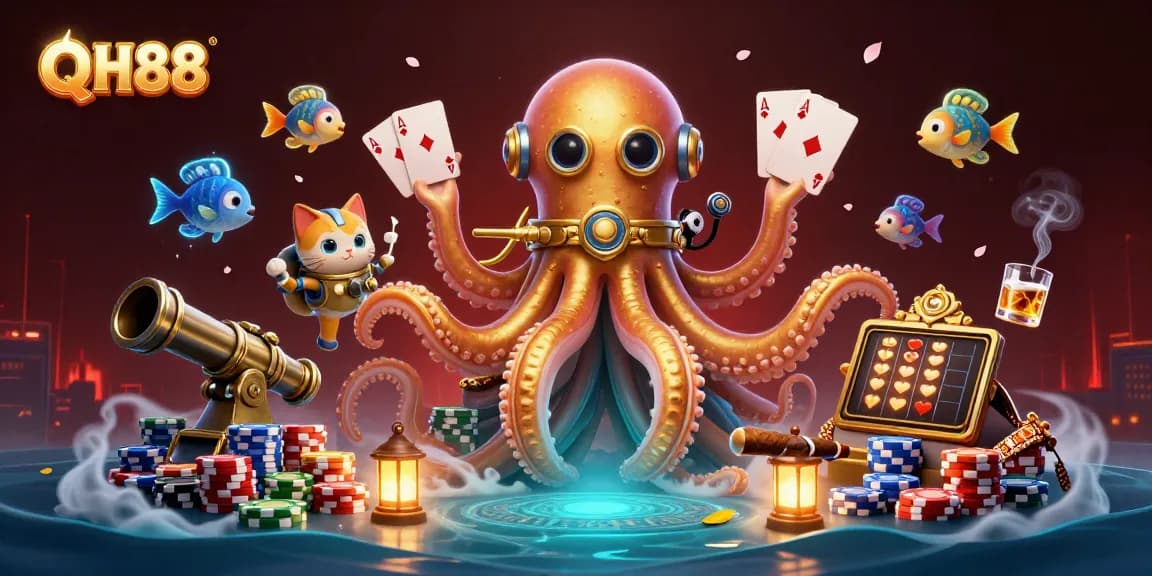Engage with QH88 in a vibrant ocean-themed fish shooting game filled with exciting visuals and action!
