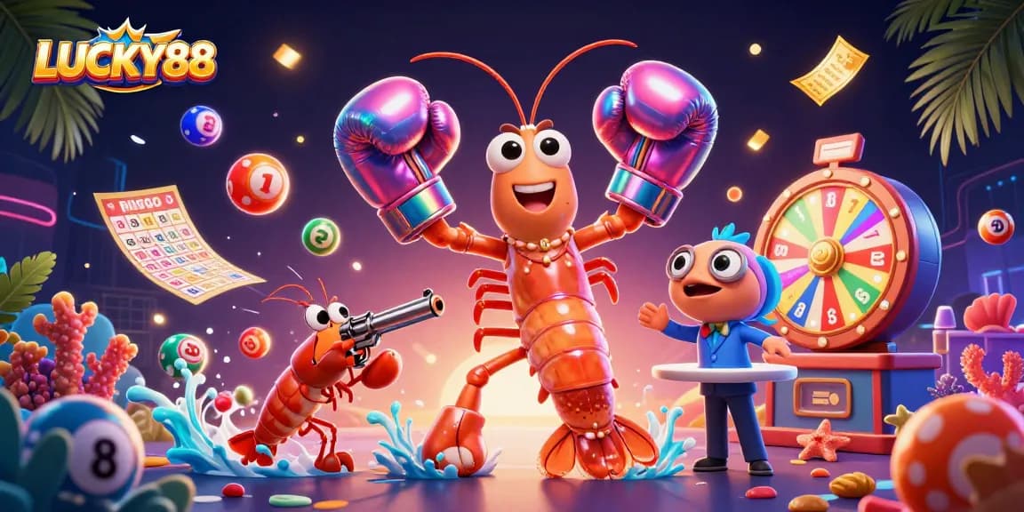 Win big with LUCKY88 in this vibrant, engaging casino-themed illustration.