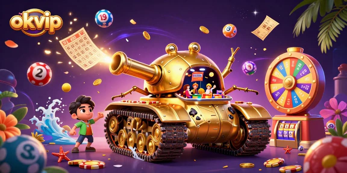 Experience the vibrant excitement of okvip with a dynamic miniature casino scene in a stunning 3D illustration.