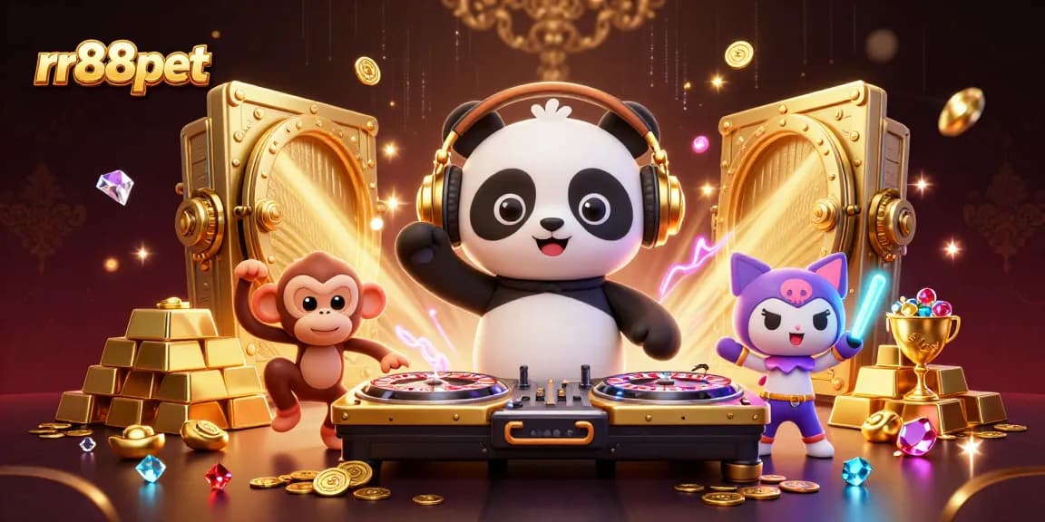 Experience the thrill of rr88pet with lively characters and dynamic gambling elements in a vibrant casino scene.