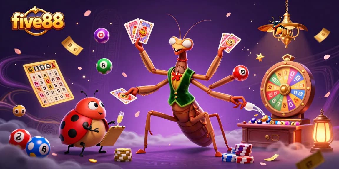 Experience the thrilling games at five88, with vibrant colors and exciting casino action.