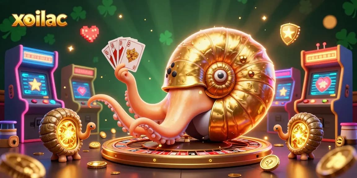 Xoilac showcases an advanced 3D nautilus wheel dealer with colorful casino elements, perfect for betting excitement.