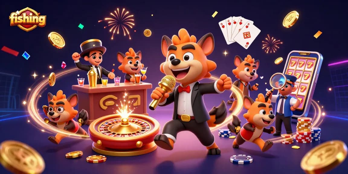 Engage in fishing-themed gambling fun at a vibrant hyena comedy casino.