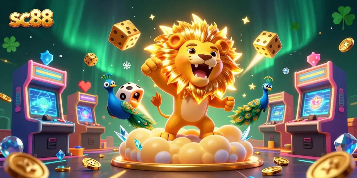 Play exciting games at sc88 with vibrant 3D characters amidst dynamic casino elements.