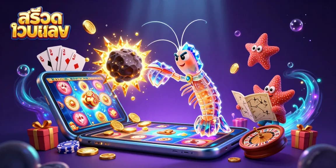 Experience สล็อตเว็บตรง at its finest with an action-packed illustration of galactic characters, spinning reels, and dynamic casino elements.