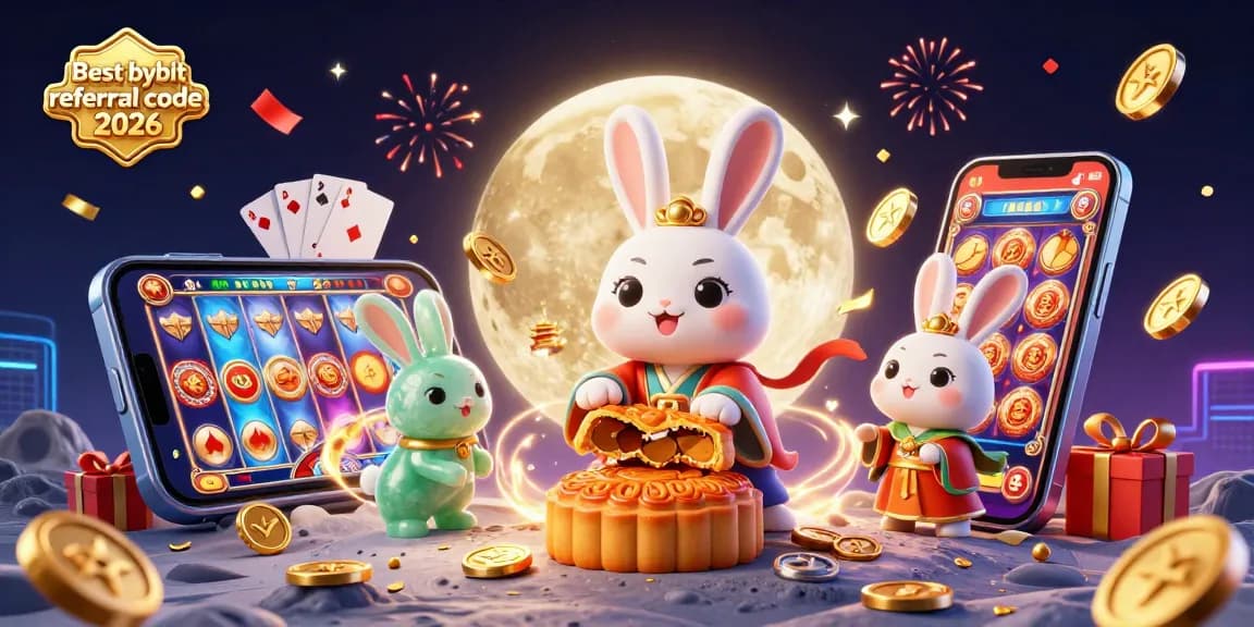 Engage with the Best bybit referral code 2026 visually in a vibrant 3D casino-themed illustration.