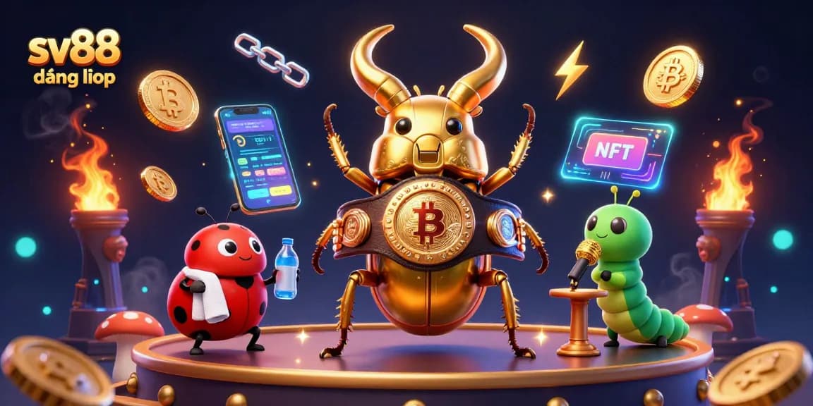 Elevate your gaming with sv88 đăng nhập, featuring vibrant 3D characters and crypto elements.