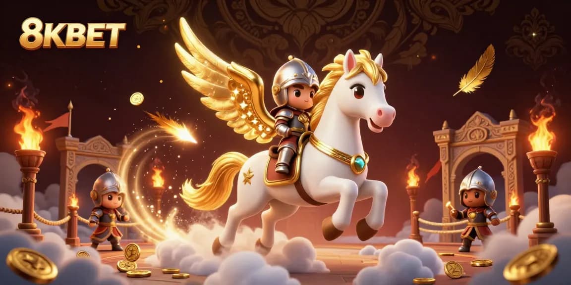 8KBET offers thrilling casino experiences with golden wings, knights, and dynamic gameplay elements.