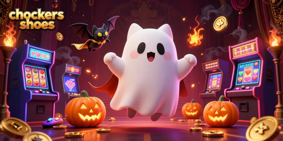 Experience thrilling wins with chockers shoes amidst 3D ghostly fun in an enchanted casino setting.