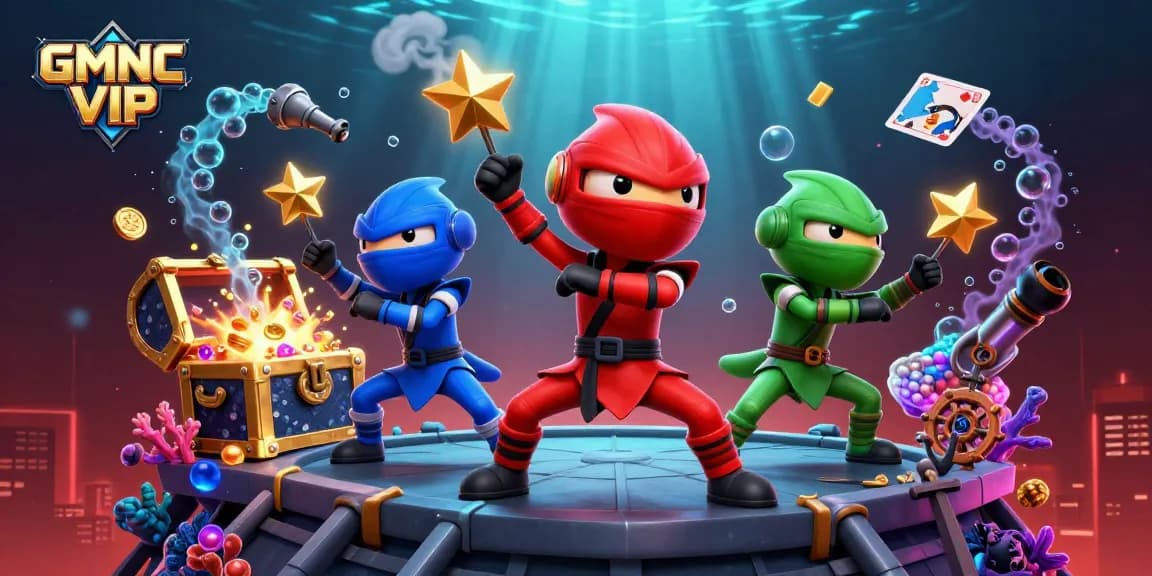 Engage with GMNC VIP in a futuristic casino adventure with ninja chameleons and treasures.