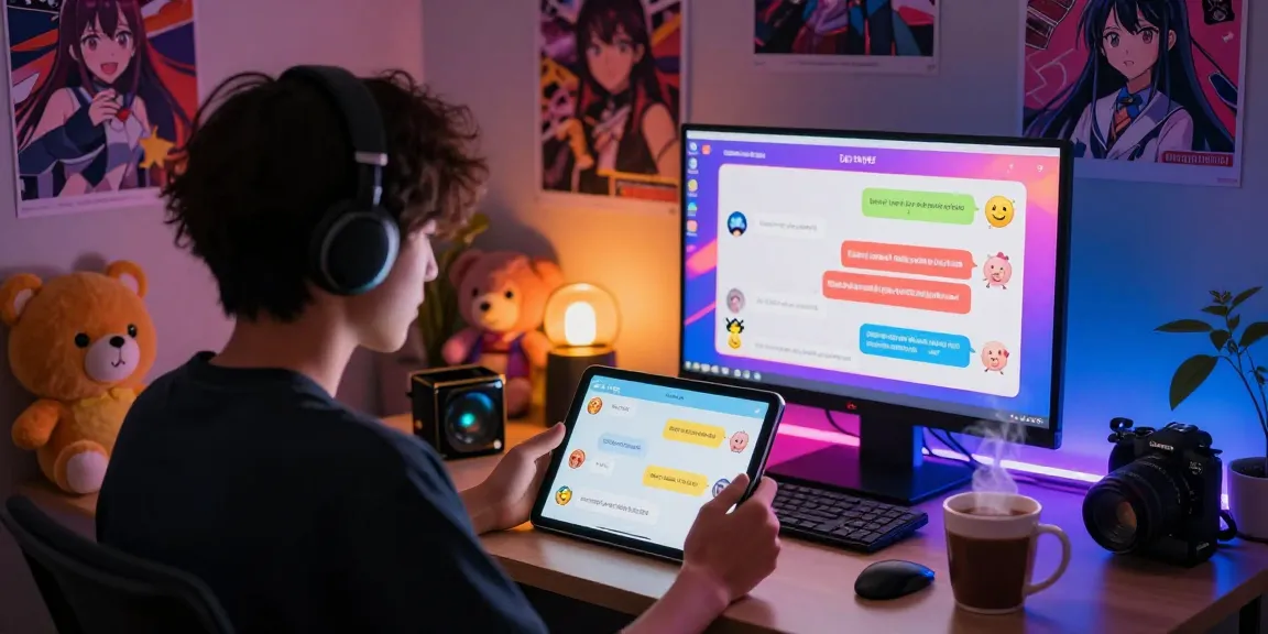 Engaging scene of AI chat hentai character in a cozy room, showcasing interactive chat experience.