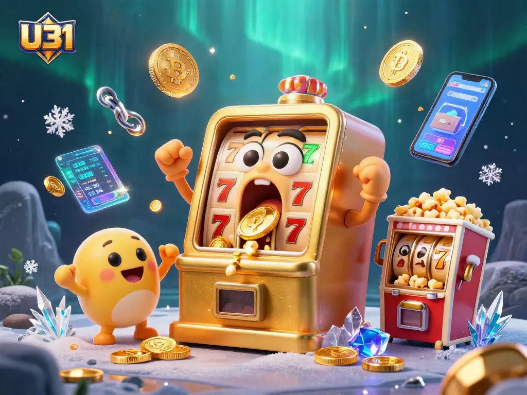 U31 engages bettors as they watch the golden slot machine hit a jackpot, celebrating in vivid detail.