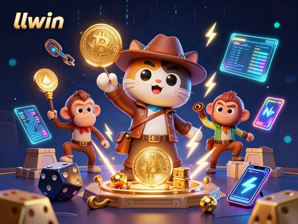 Join the adventure at llwin as the cat explorer uncovers a casino treasure in a vibrant, dynamic setting.