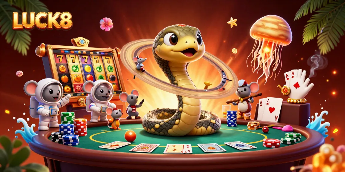 Experience LUCK8's thrilling cosmic casino as mice bet on Saturn's roulette rings.