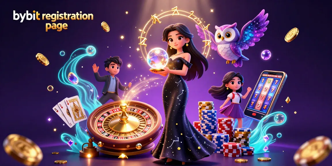 Engage with the bybit registration page featuring an enchanting scene of gambling excitement and rewards.
