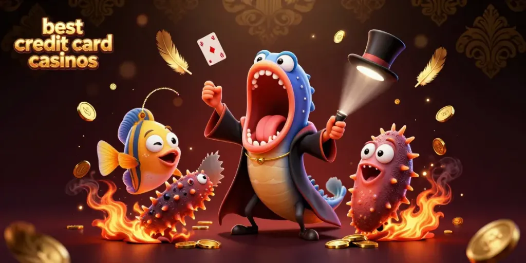 Experience the excitement at the best credit card casinos with vibrant characters and magical casino elements.