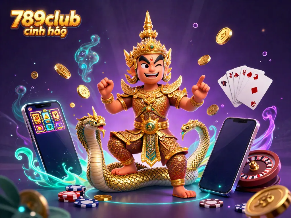 Experience gambling excitement with 789club chính chủ in a vibrant 3D casino scene featuring action-packed elements.