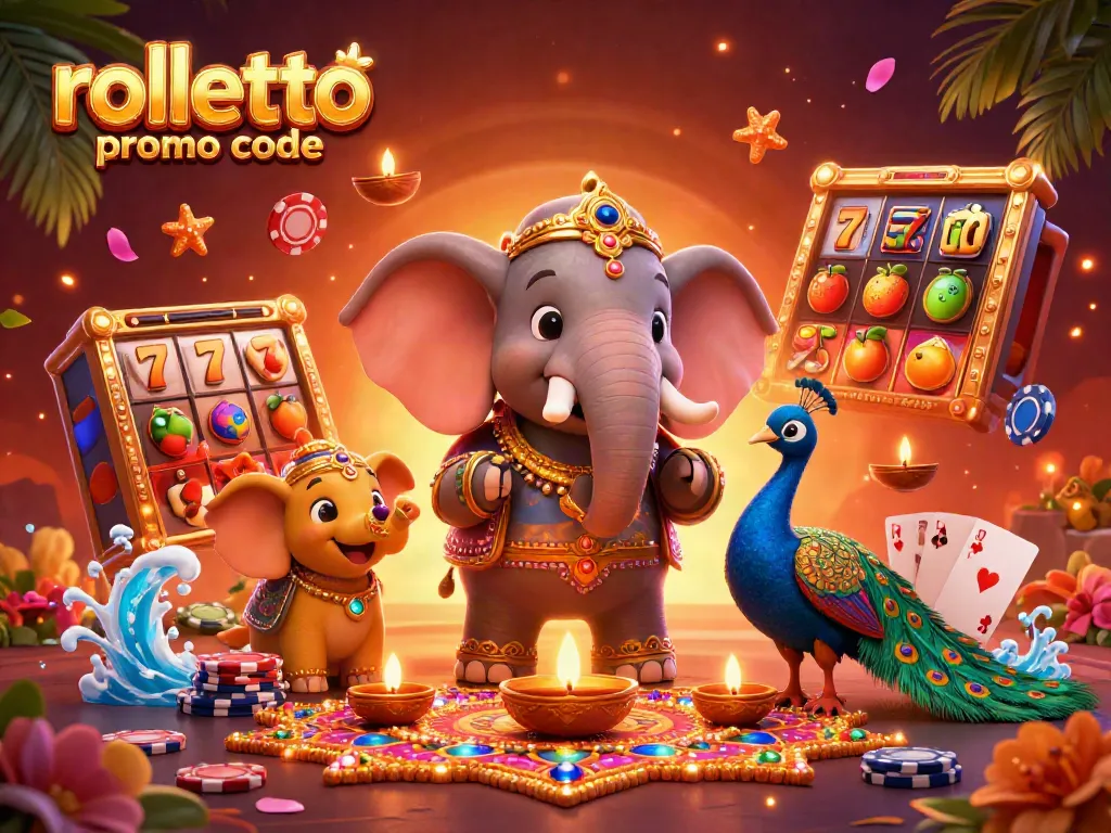 Unlock your winnings with the rolletto promo code in this vibrant casino illustration.