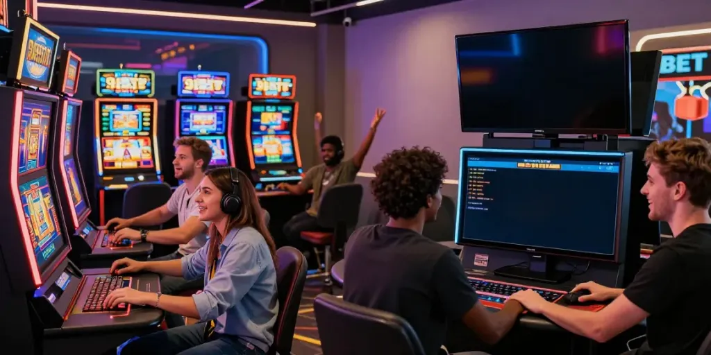 9bet players enjoying diverse games in a vibrant gaming environment.