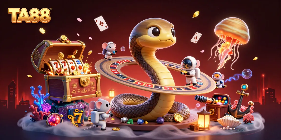 Place bets with TA88's cosmic dealer in a vibrant, whimsical casino-themed universe.