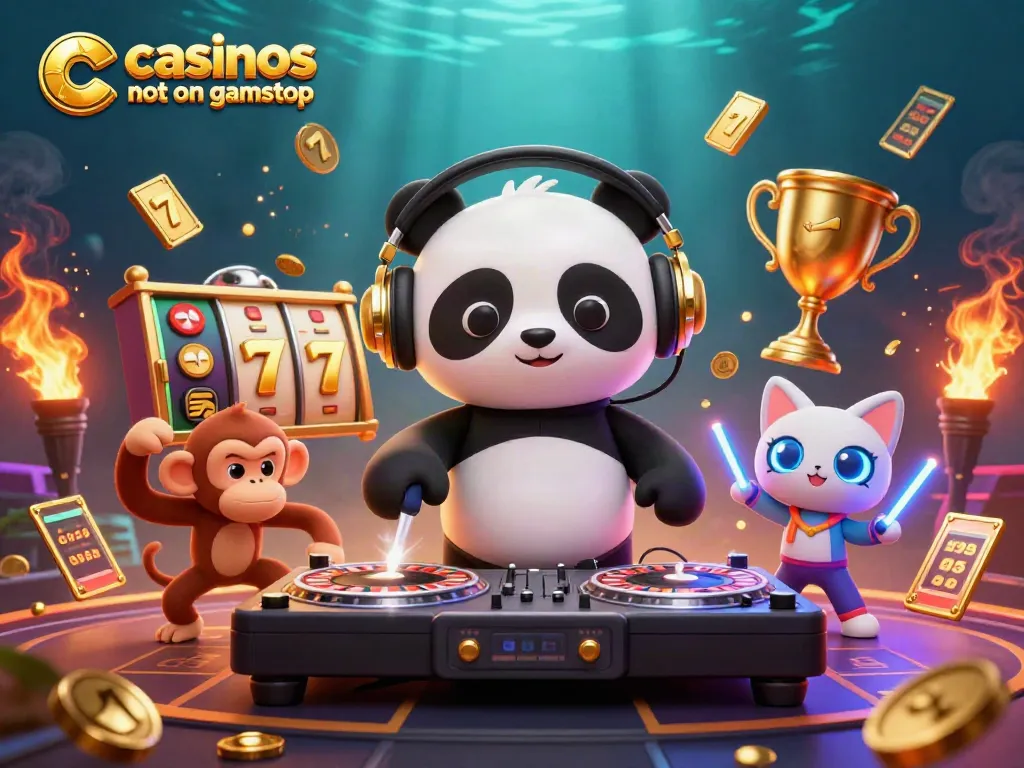 Experience casinos not on gamstop with vibrant slot reels and dynamic celebration elements.