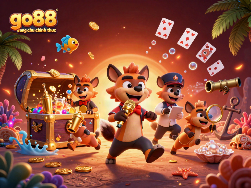 Experience go88 trang chu chinh thuc with vibrant hyena characters and dynamic casino elements.