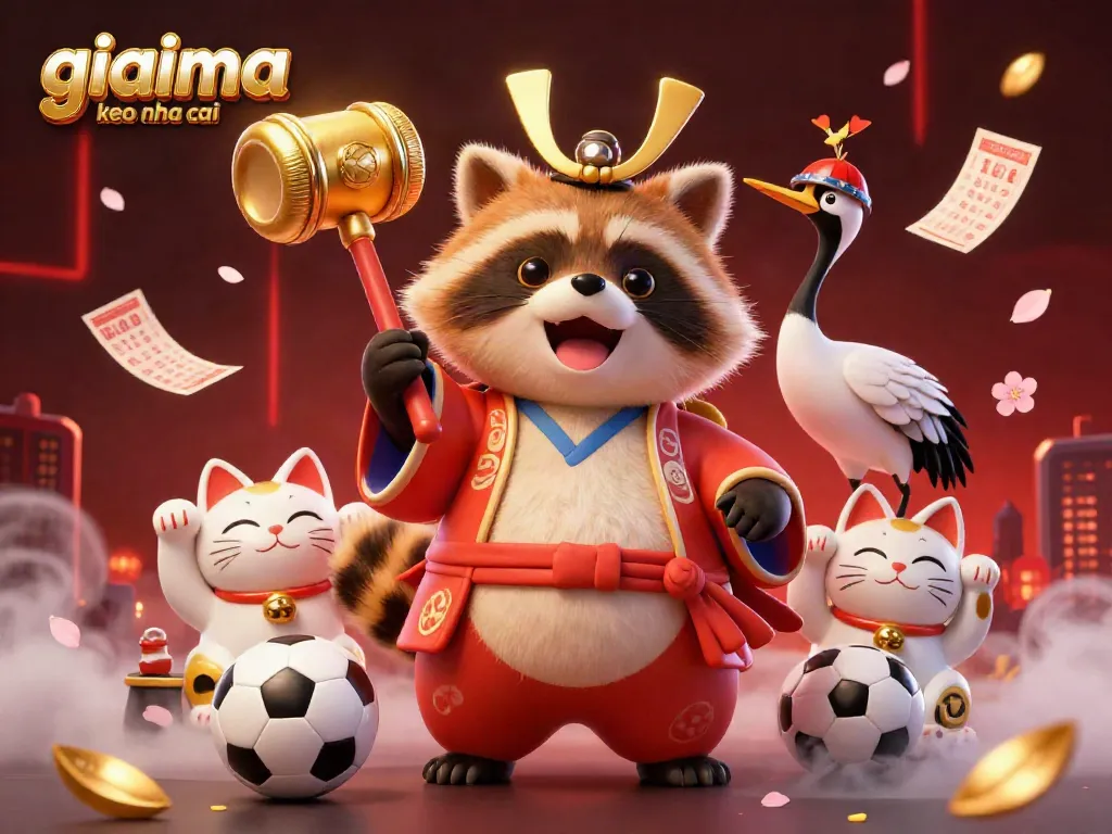 Engage with giai ma keo nha cai through vibrant casino-themed artwork featuring lively characters and betting elements.