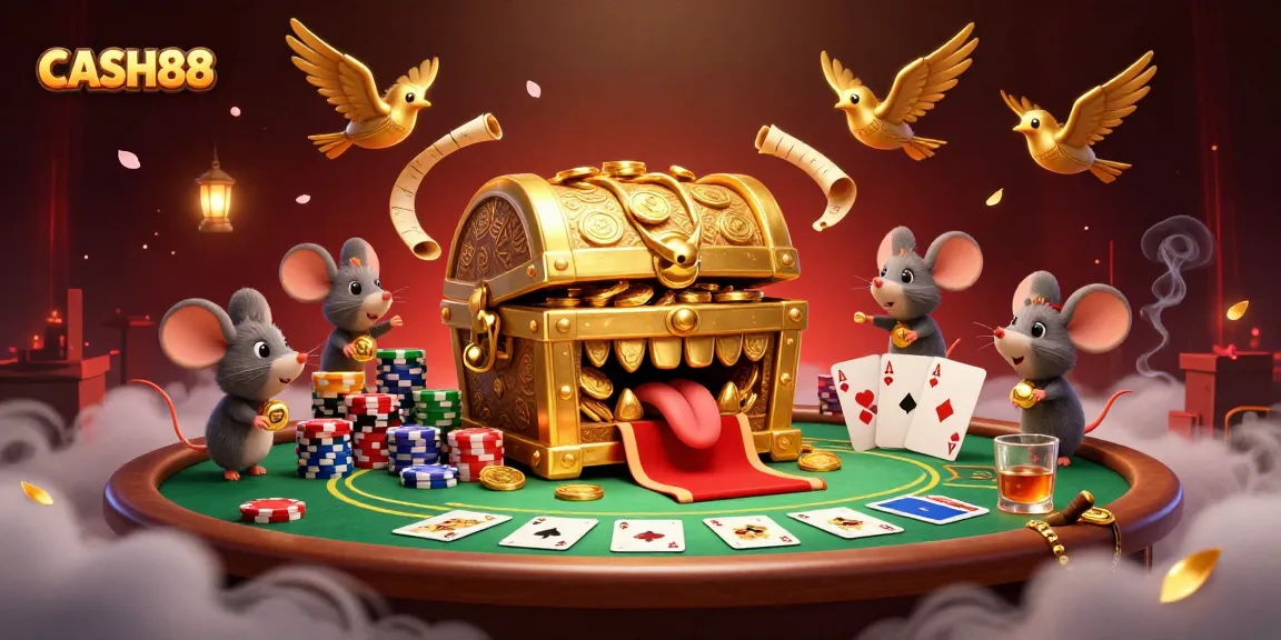 Engage with CASH88's thrilling treasures and vibrant poker action in this captivating scene.