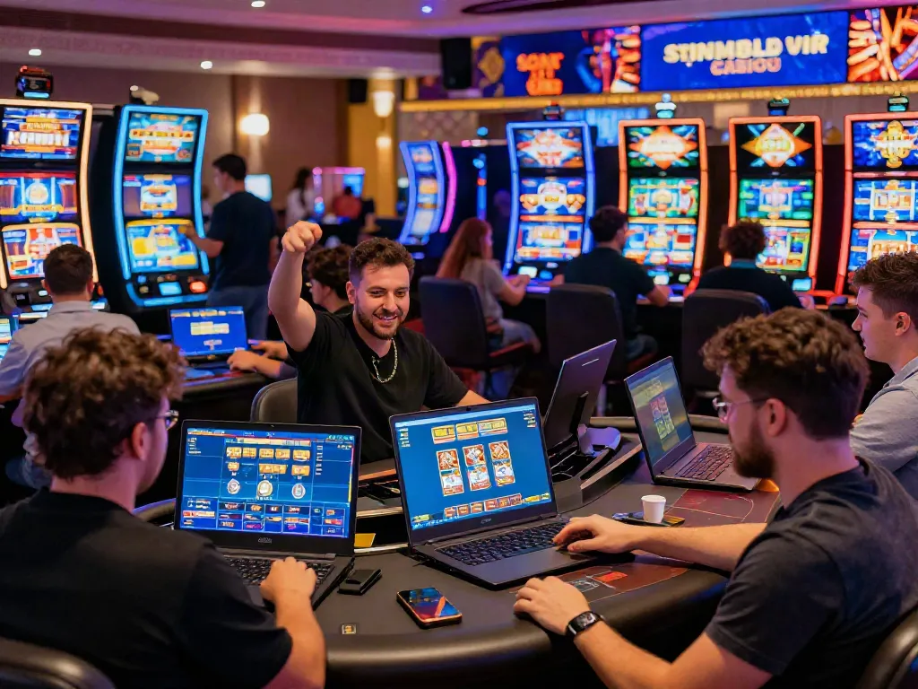 Players enjoying non UK casino games in an immersive online environment.