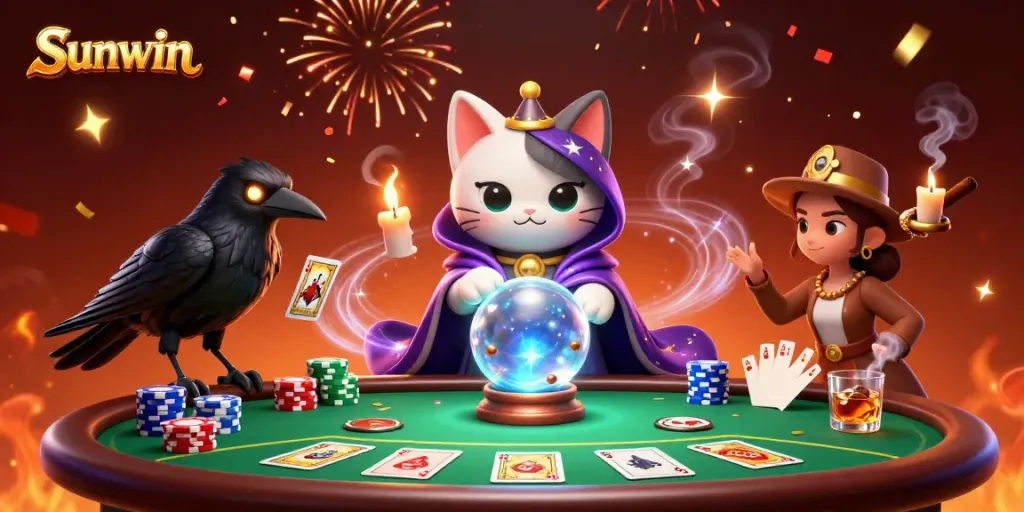 Experience thrilling moments at Sunwin, where fortune teller mystic cat and raven enhance gameplay.