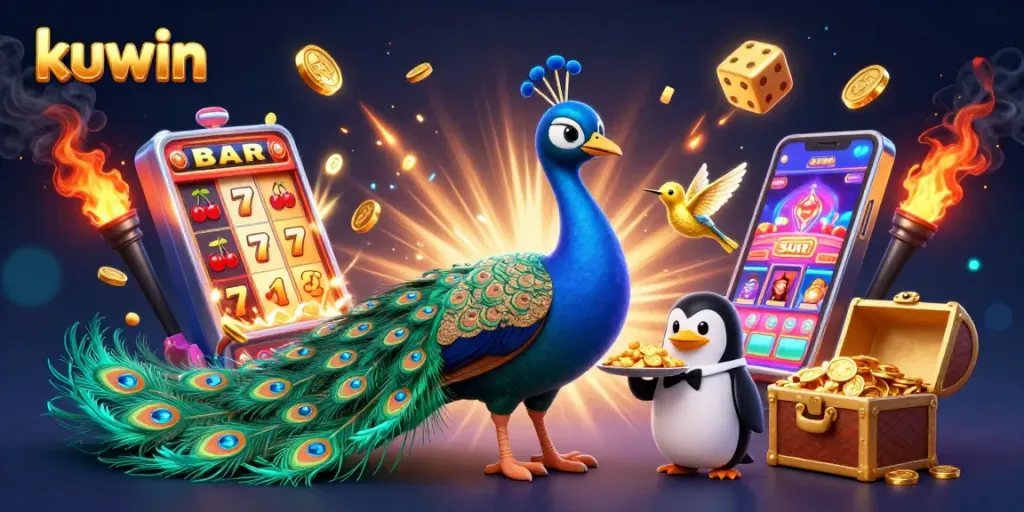 Engage with kuwin's exciting gaming atmosphere featuring vibrant characters and thrilling casino elements.