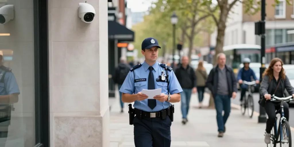 Security Guard employed at a local London business for trusted community protection.
