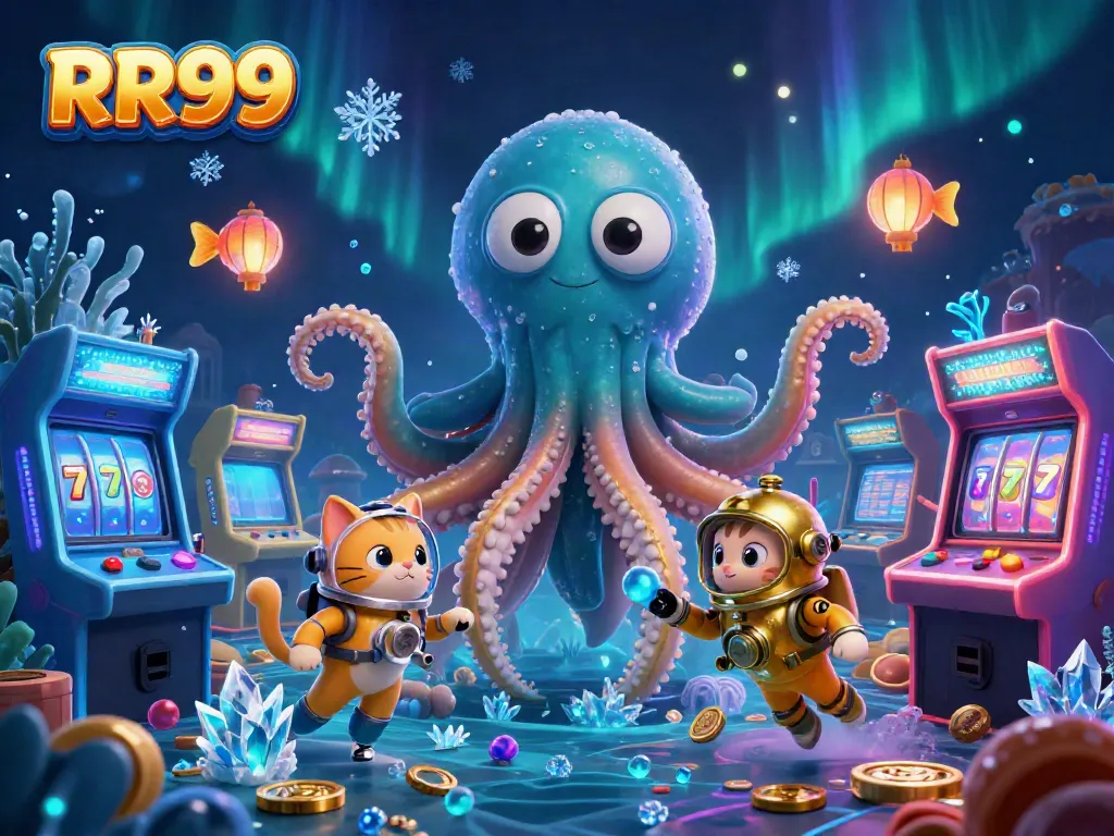 Engage in thrilling gameplay at RR99 with a vibrant kraken party in an ocean of fun.